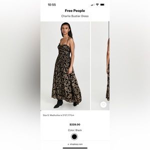 free people black and gold charlie bustier maxi dress perfect condition sz small